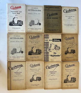A Collection of Cushman Owners Manuals 1939-1965: A Collection of Cushman Owners Manuals 1939-1965 A large collection of Cushman owners' manuals spanning 1939-1965. Lot to be sold without reserve. For further information on this lot please visit