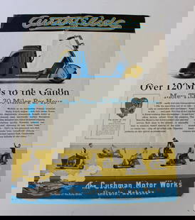 A collection of Cushman AutoGlide Sales literature: A collection of Cushman AutoGlide Sales literature A collection of Cushman Auto-Glide advertisements, some double sided and colored. Lot to be sold without reserve. For further information on this