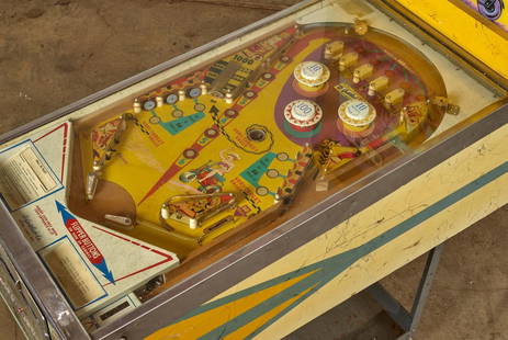 D. Gotlieb and Co. Mini Cycle Pinball Machine,: D. Gotlieb and Co. Mini Cycle Pinball Machine, produced January, 1970, Model Number 286, Electro-mechanical play, Notable Features: Flippers (2), Pop bumpers (3), Slingshots (2), Standup targets (7),