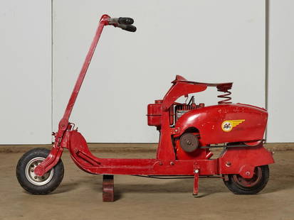, 1943 Bremer Mini Scoot Frame no. 4165 Engine no. 144606: 1943 Bremer Mini Scoot Frame no. 4165 Engine no. 144606 The Bremer Mini-Scoot's were built in Milwaukee, Wisconsin. With very distinctive styling, utilizing a cast aluminum design. These scooters