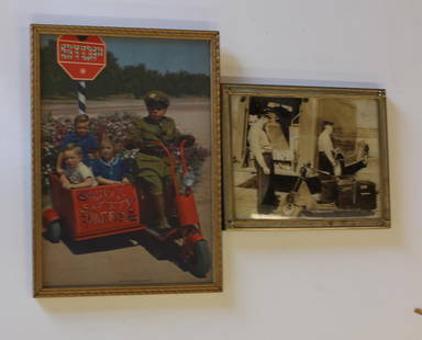 Two Scooter Photographs: Two Scooter Photographs Two scooter photographs. Mounted in frames. One depicts 'Little Rascals', one depicts delivery drivers. Lot to be sold without reserve. For further information on this lot