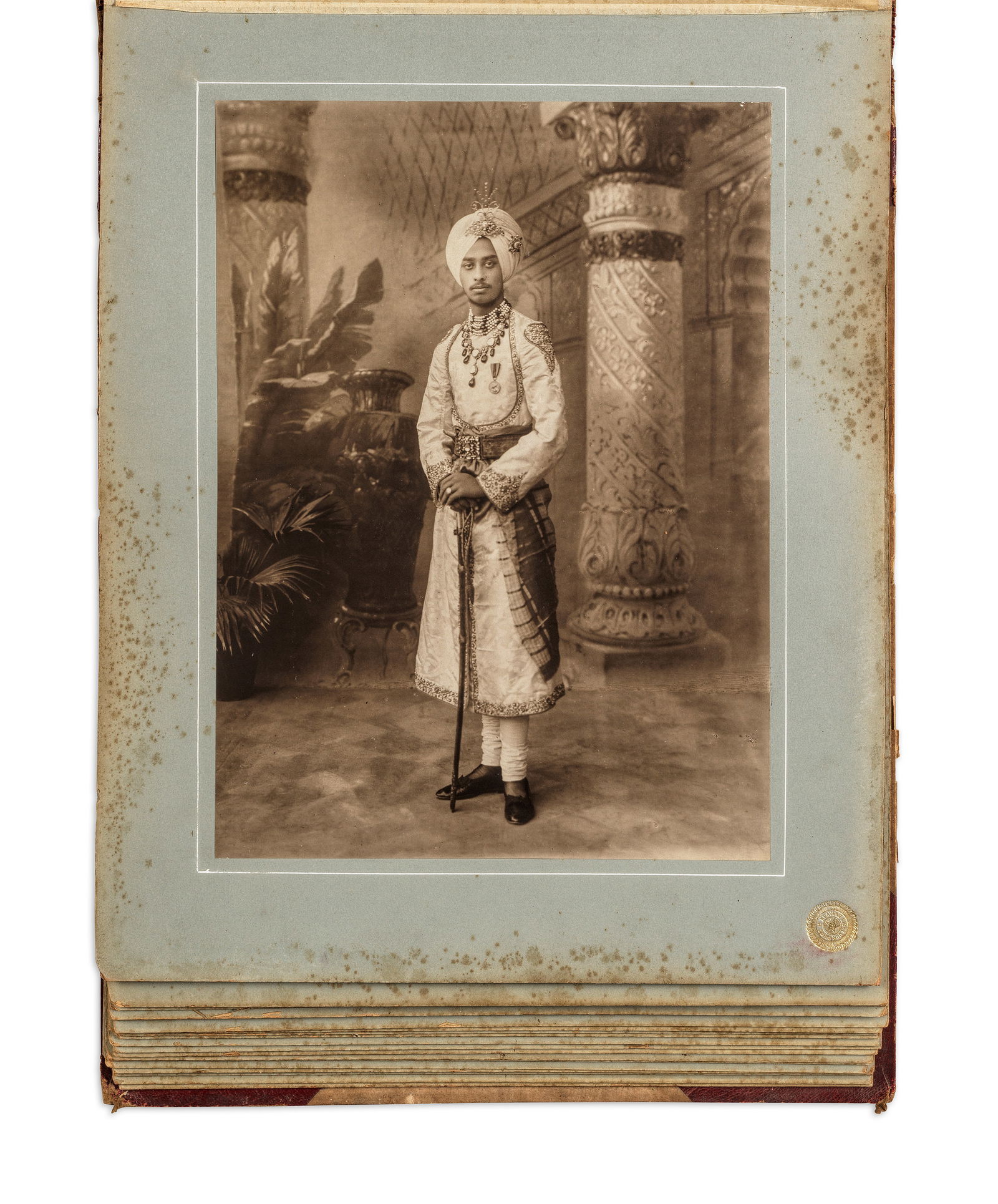 A large album of photographs of the investiture of Maharaja Brijindar Singh Brar Bans Bahadur of...: A large album of photographs of the investiture of Maharaja Brijindar Singh Brar Bans Bahadur of Faridkot (1896–1918), 24th November 1916 Vernon & Co., Bombay, 1916 48 toned platinum prints by V