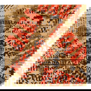 Kurt Schwitters (1887-1948); Kleine Dada Soirée (with Theo van Doesburg);: Kurt Schwitters (1887-1948)Kleine Dada Soirée (with Theo van Doesburg), 1922Lithograph in colors on wove paper, from an edition of unknown size, with the centerfold, the full sheet, framed.sheet