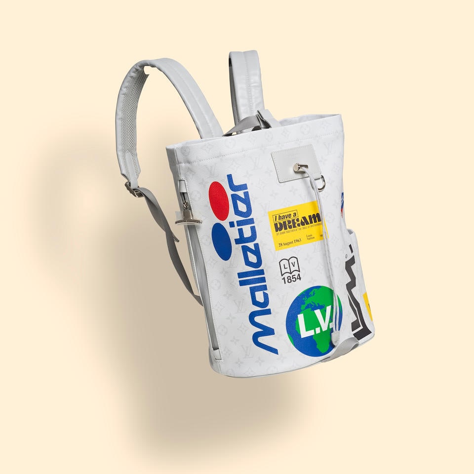 Louis Vuitton, year 2019. Chalk backpack in light gray Monogram canvas decorated with logos. Lou... (1 of 1)