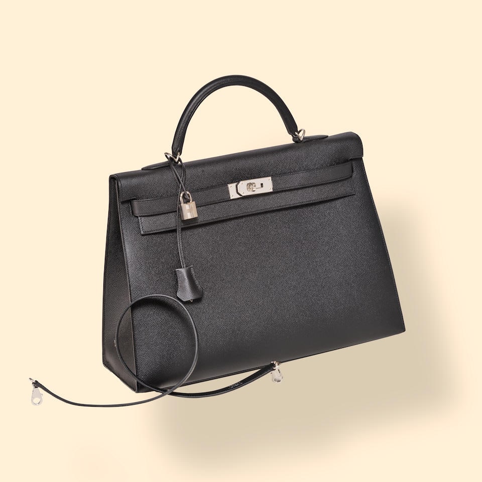 Hermès Paris, Special Order, 2019. Kelly II Sellier 40 bag in black Epsom calfskin leather.... (1 of 1)