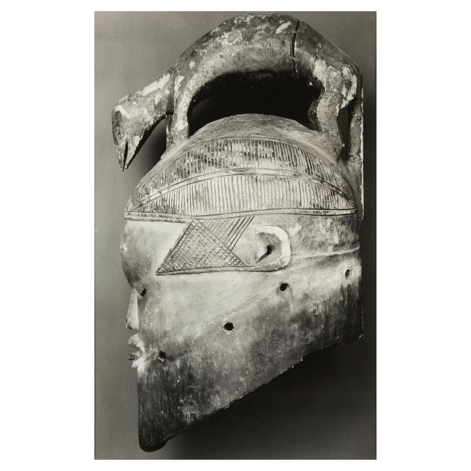 Walker Evans (1903-1975); Congo Helmet Mask;: Walker Evans (1903-1975) Congo Helmet Mask, 1935 Gelatin silver print; with Lunn Gallery stamp annotated 'XX 454' in pencil on the verso; matted. 9 1/4 x 6 1/8 in. (23.5 x 15.6 cm) Footnotes: N.B. Di