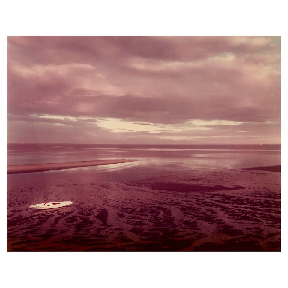 Joel Meyerowitz (born 1938); Provincetown, from the series Bay/Sky;: Joel Meyerowitz (born 1938) Provincetown, from the series Bay/Sky, 1977 Chromogenic print; titled, dated, and signed 'Joel Meyerowitz 1980' in ink on the verso; framed. 15 1/2 x 19 1/2 in. (39.4 x 49.