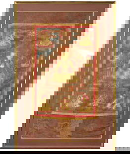 A Thangka of lineage of the masters of the Sakya School 17th/ 18th century: A Thangka of lineage of the masters of the Sakya School 17th/ 18th century pigment on cotton, brocade mounting, framed, the canvas 70.0 x 47.0cm, the frame 127.0 x 84.0cm Footnotes: Provenance: Moke M