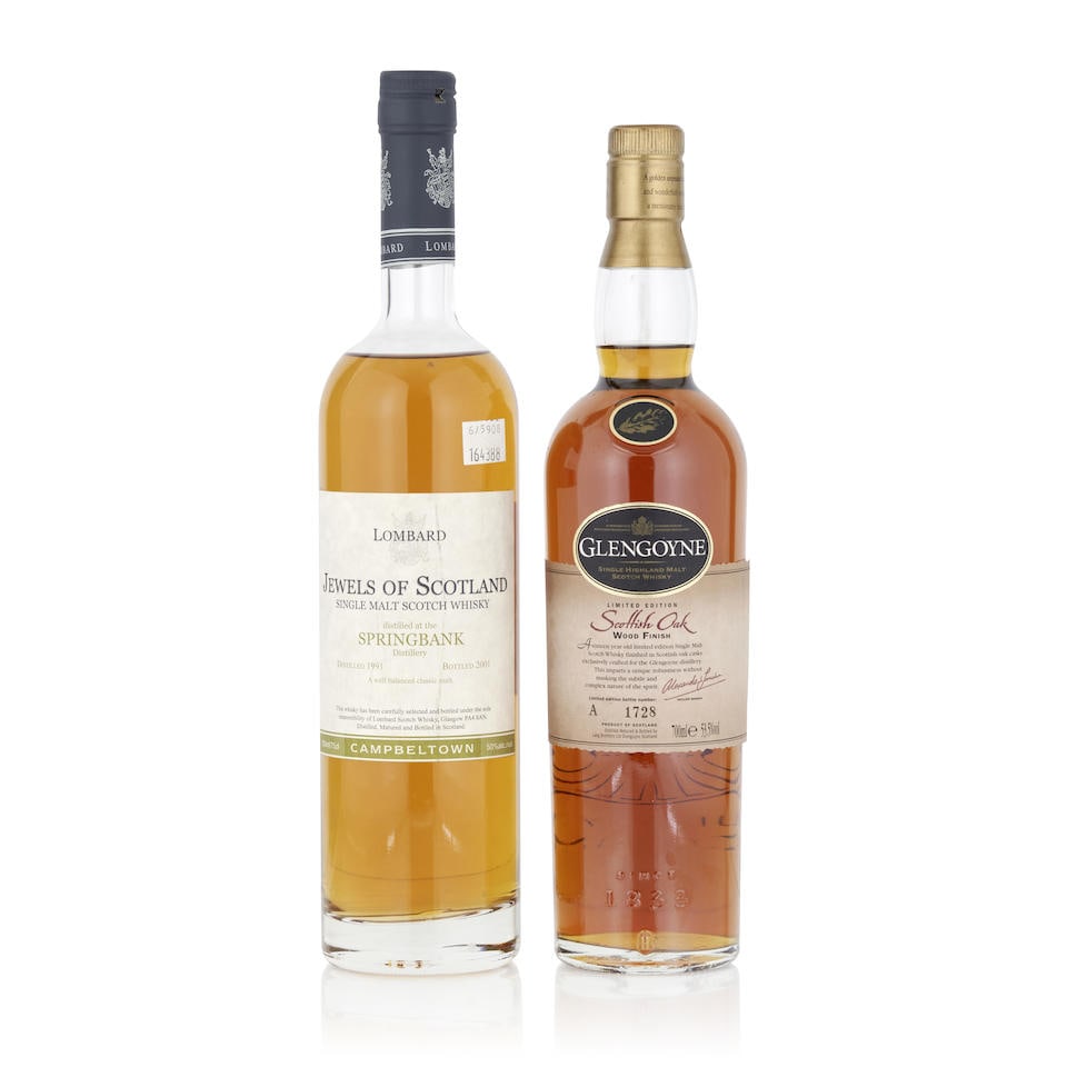 Glengoyne Scottish Oak Finish (1 bottle, 700ml)Springbank Jewels of Scotland, 1991 (1 bottle, 75... (1 of 1)