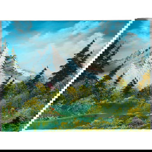 Bob Ross (1942-1995) Lake Below Snow-Capped Peaks and Cloudy Sky 18 x 24 in. (45.7 x 61 cm.) (Pa...