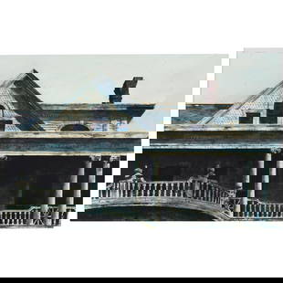 Stephen Scott Young (born 1957) Gracie House Study no. 1 on Bristol 13 3/8 x 21 1/4 in. (34 x 54...: Stephen Scott Young (born 1957) Gracie House Study no. 1 on Bristol signed and dated 'SS Young 1983' (upper left) and inscribed with title, signed again, inscribed '&#169;,' dated again and inscribed