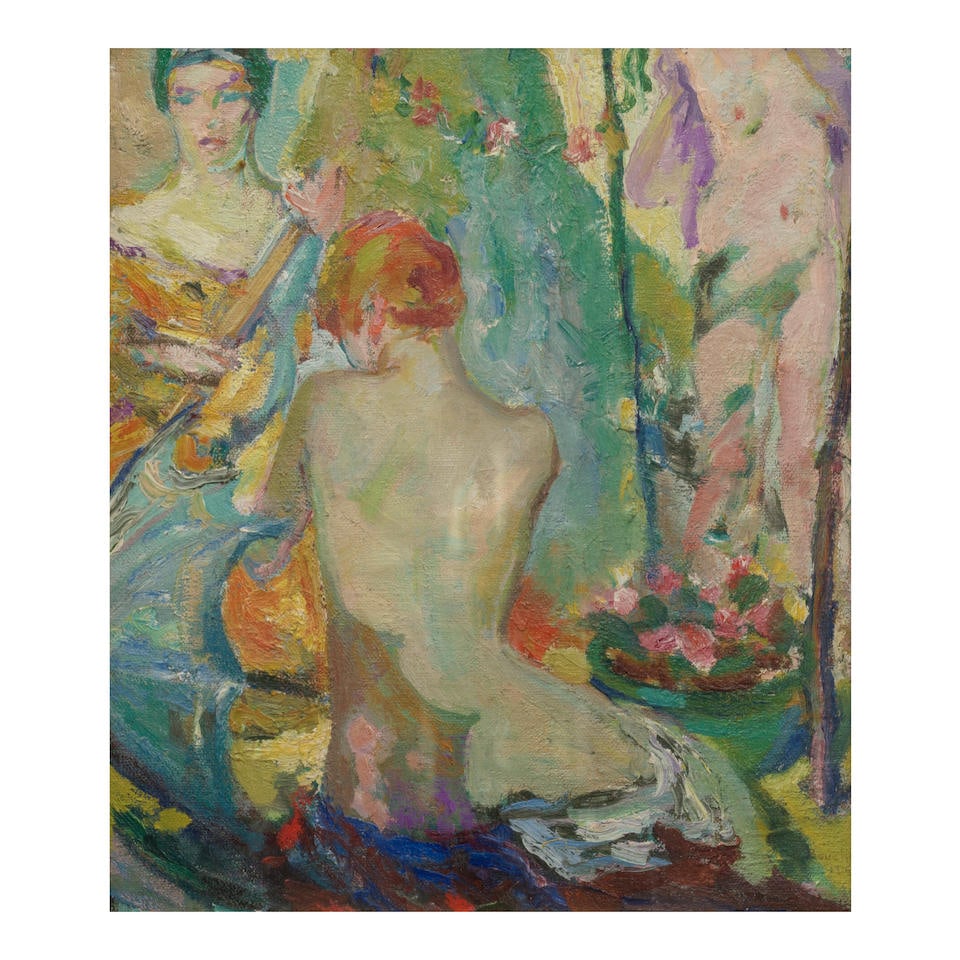 Louis George Bouché (1896-1969) Nudes in a Garden 15 3/8 x 13 in. (39.1 x 33 cm.) (Painted ... (1 of 2)