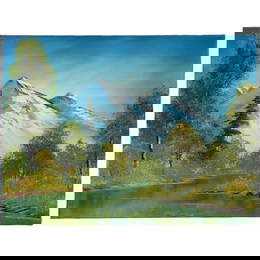 Bob Ross (1942-1995) Lake Below Snow-Covered Mountains and Clear Sky 18 x 24 in. (45.7 x 61 cm.)...