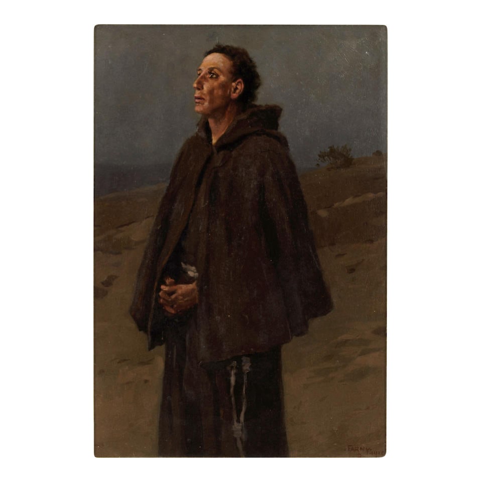 Henry F. Farny (1847-1916) The Missionary 13 1/2 x 9 3/8 in. (34.3 x 23.8 cm.) (Painted in 1910.) (1 of 2)