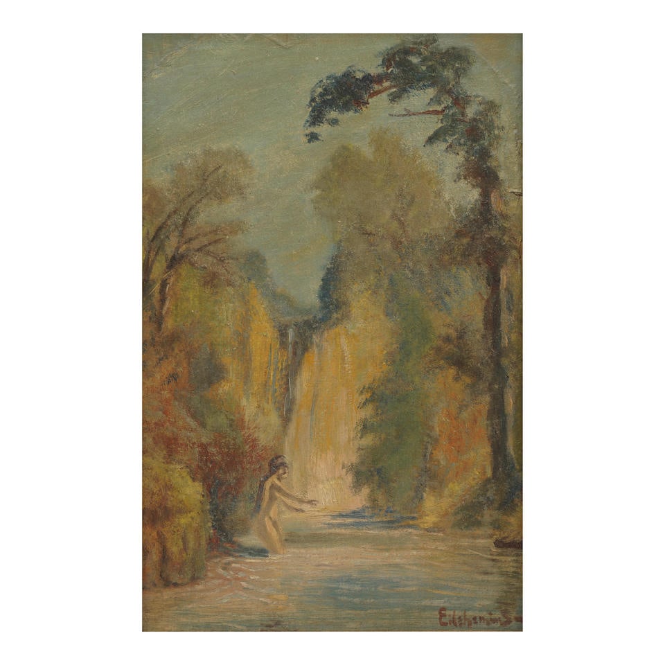 Louis Michel Eilshemius (1864-1941) Jeweled Cascade 16 1/4 x 10 3/8 in. (41.3 x 26.4 cm.) (1 of 2)