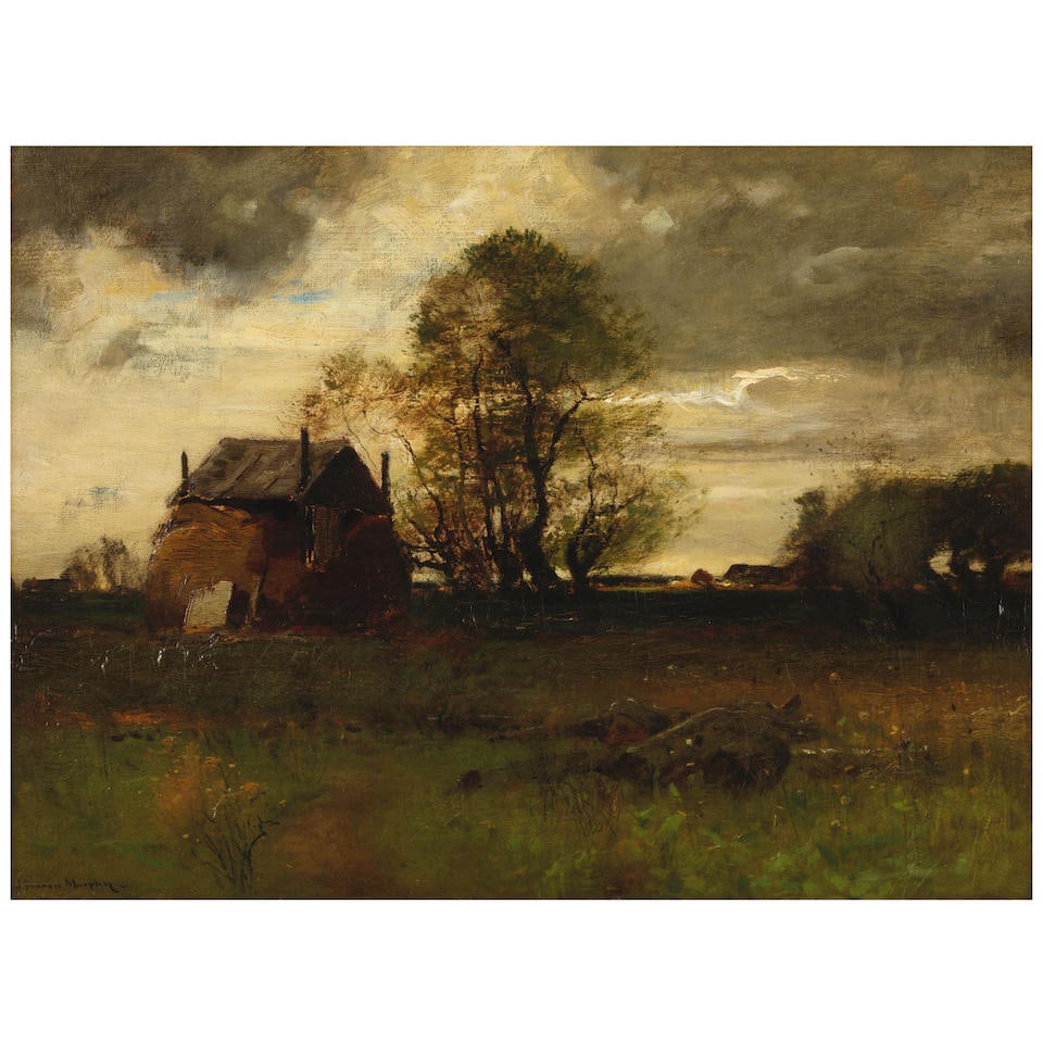 John Francis Murphy (1853-1921) The Old Barn 14 1/4 x 19 1/4 in. (36.2 x 48.9 cm.) (1 of 2)