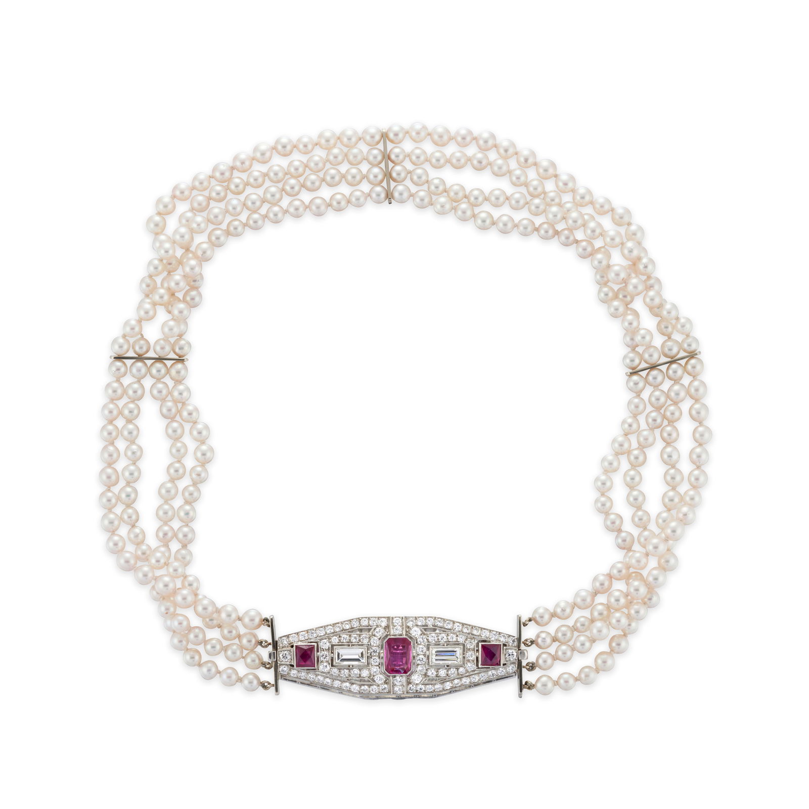 A PINK SAPPHIRE, DIAMOND, AND CULTURED PEARL BROOCH/NECKLACE (1 of 5)