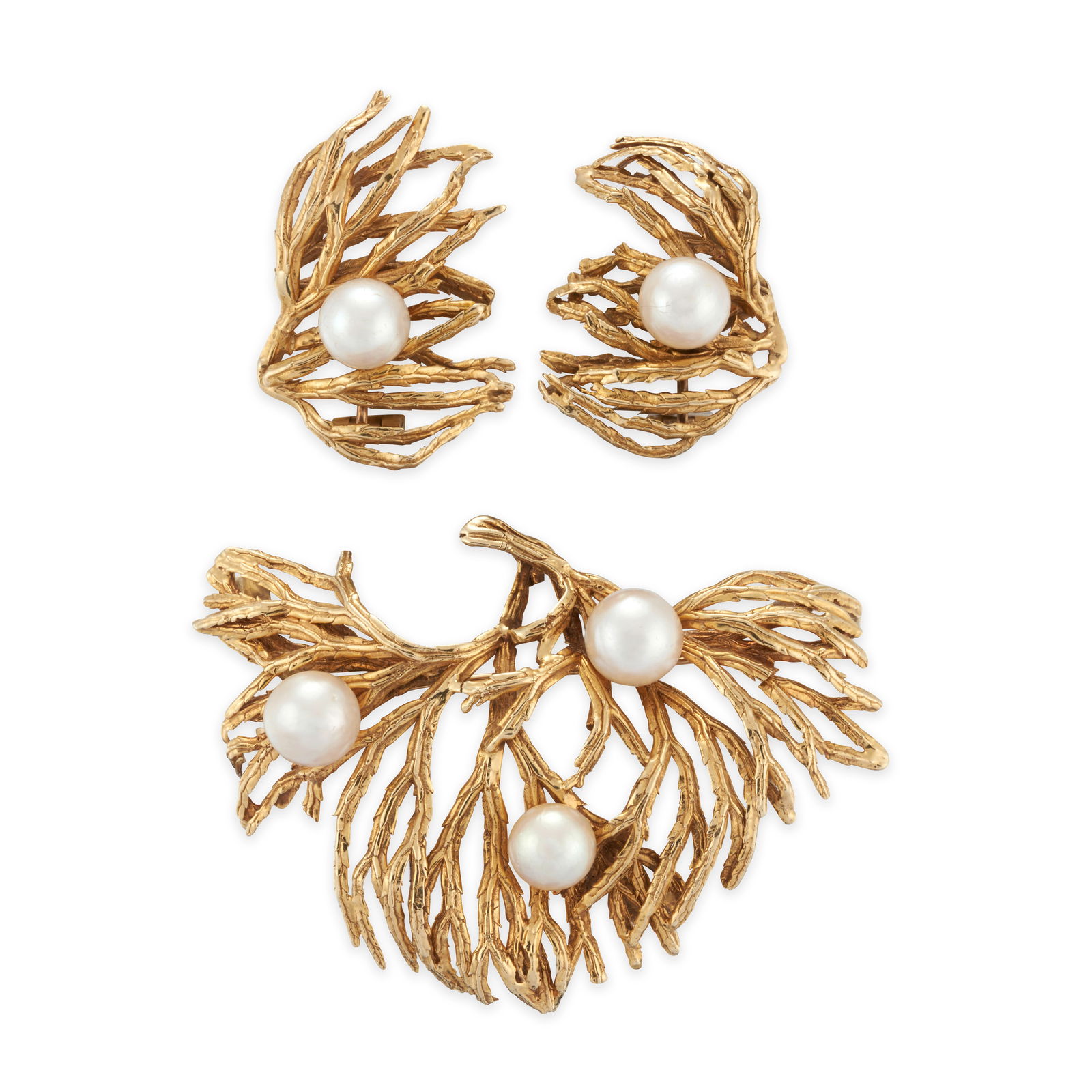 MARIANNE OSTIER: AN 18K GOLD AND CULTURED PEARL SUITE (1 of 4)