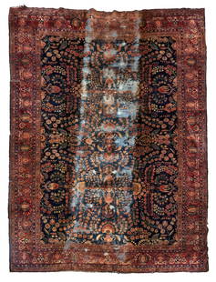 FINE KASHAN CARPET 10 ft. 10 in. x 14 ft. 6 in.: FINE KASHAN CARPET c. first half 20th century 10 ft. 10 in. x 14 ft. 6 in. Footnotes: OVERALL CONDITION: Wear consistent with age and use; moth damage. This condition report is provided for your