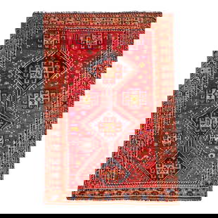 NORTHWEST PERSIAN KURDISH RUG 4 ft. 8 in. x 7 ft.: NORTHWEST PERSIAN KURDISH RUG c. 20th century 4 ft. 8 in. x 7 ft. Footnotes: OVERALL CONDITION: Wear consistent with age and use. This condition report is provided for your convenience based on the op