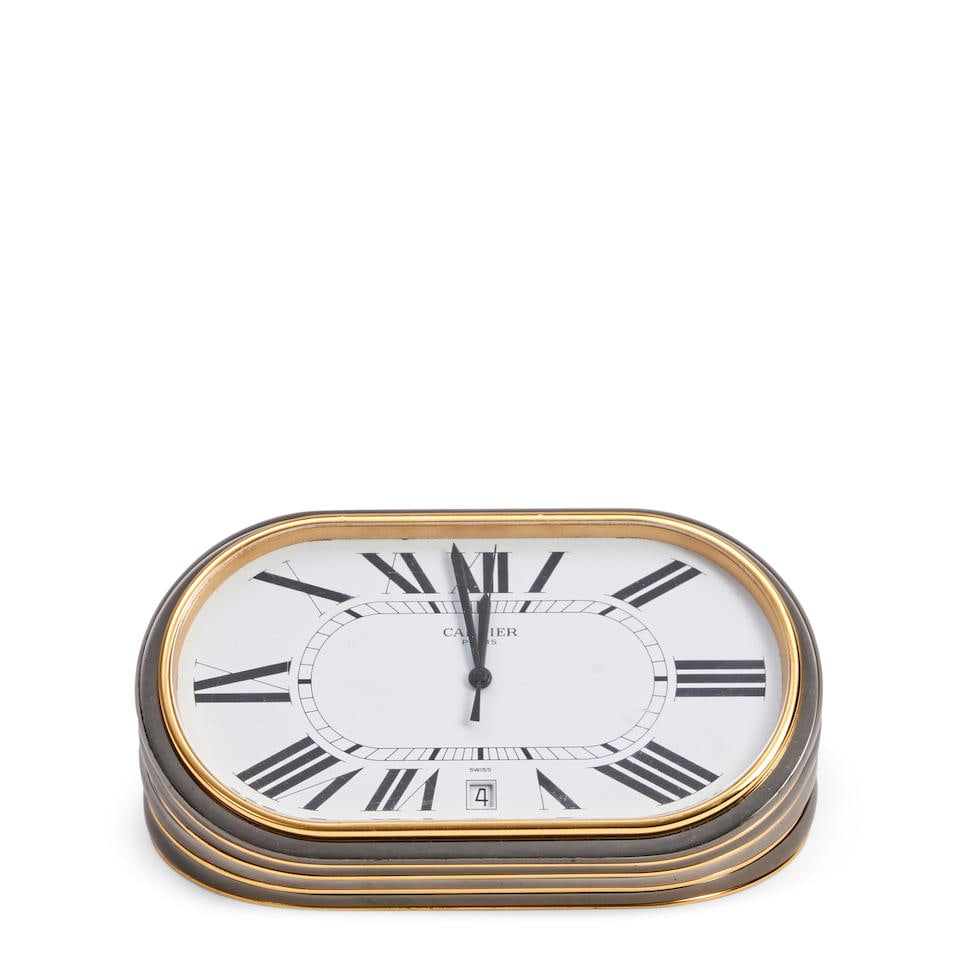 CARTIER GILT BRASS QUARTZ DESK CLOCK (1 of 3)