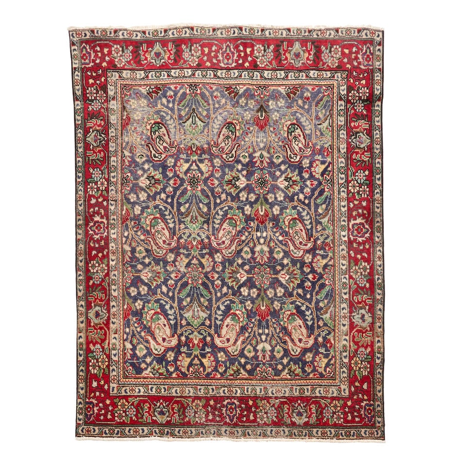 TABRIZ RUG 6 ft. 2 in. x 4 ft. 6 in.: TABRIZ RUG 6 ft. 2 in. x 4 ft. 6 in. Footnotes: OVERALL CONDITION: Wear consistent with age and use, pile is worn and low in areas. This condition report is provided for your convenience based on the