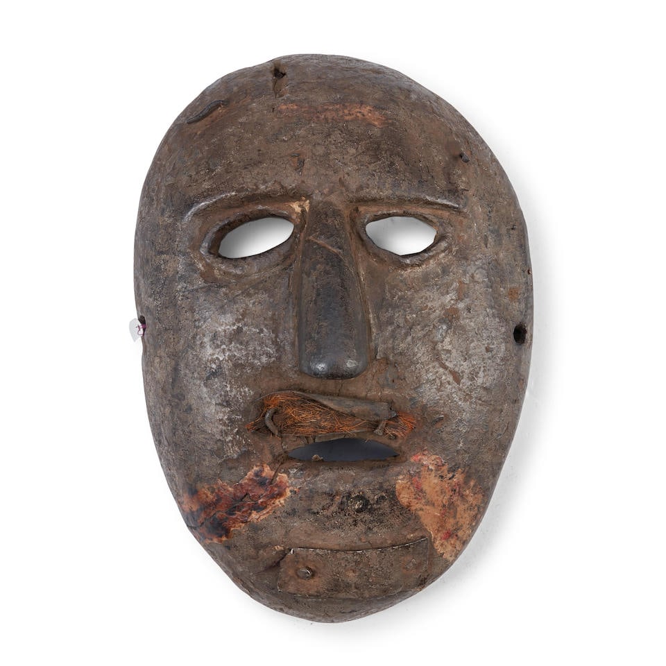 WEST NEPALI TRIBAL MASK ht. 10, wd. 6 3/4 in. (1 of 2)