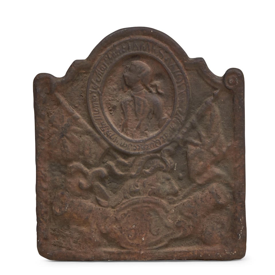 CAST IRON GENERAL WOLFE FIREBACK 18th century, (1 of 1)