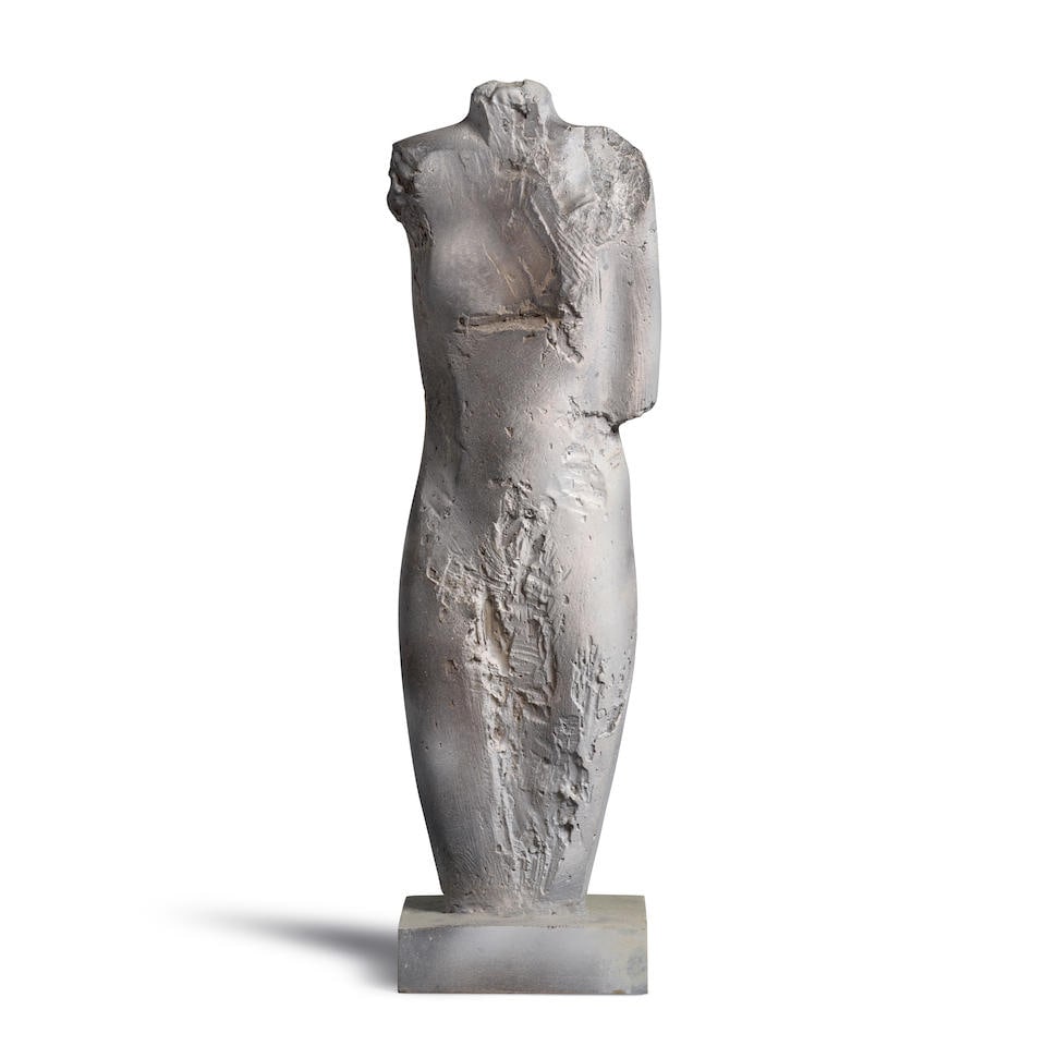 MANUEL NERI (1930-2021) Ostrakon Series No. 1, 1999 (This work is number three from the edition ...: MANUEL NERI (1930-2021) Ostrakon Series No. 1, 1999 stamped with the artist's name, numbered, inscribed and dated 'Manuel Neri © 1999 3/4' (on the reverse of the base) bronze with oil-based pigme