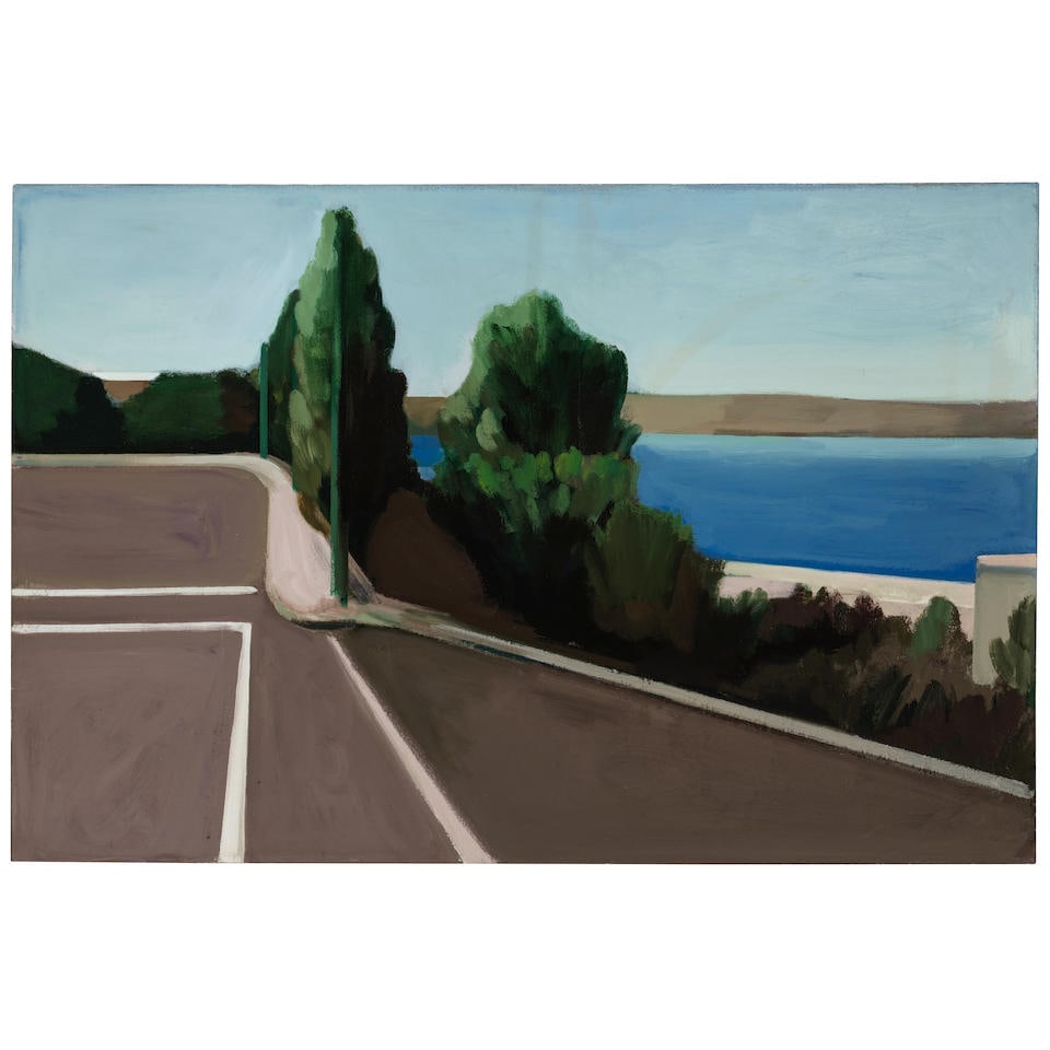 JAMES WEEKS (1922-1998) Street by the Bay, 1966: JAMES WEEKS (1922-1998) Street by the Bay, 1966 signed and dated 'J Weeks '66' (on the reverse); signed again, titled, inscribed and dated again 'Street by the Bay 1966 J Weeks' (on a label affixed to