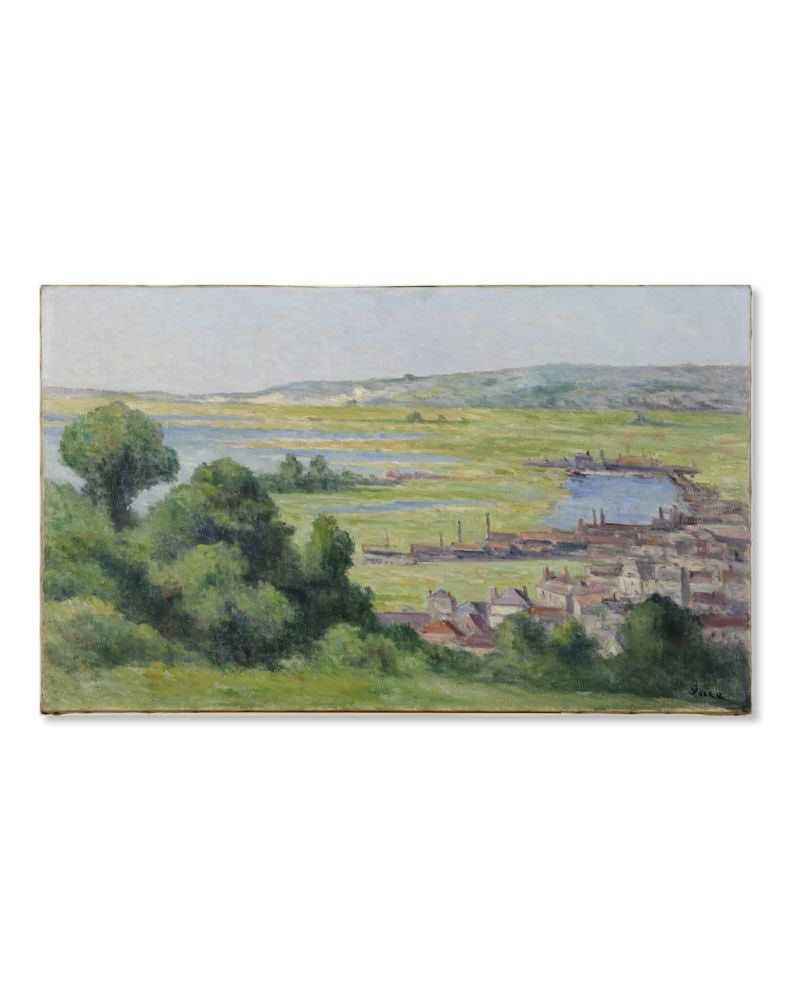 MAXIMILIEN LUCE (1858-1941) Environs de Honfleur, les usines: MAXIMILIEN LUCE (1858-1941) Environs de Honfleur, les usines signé 'Luce' (en bas à droite) huile sur toile signed 'Luce' (lower right) oil on canvas 56 x 92 cm. 22 1/16 x 36 1/4 in.