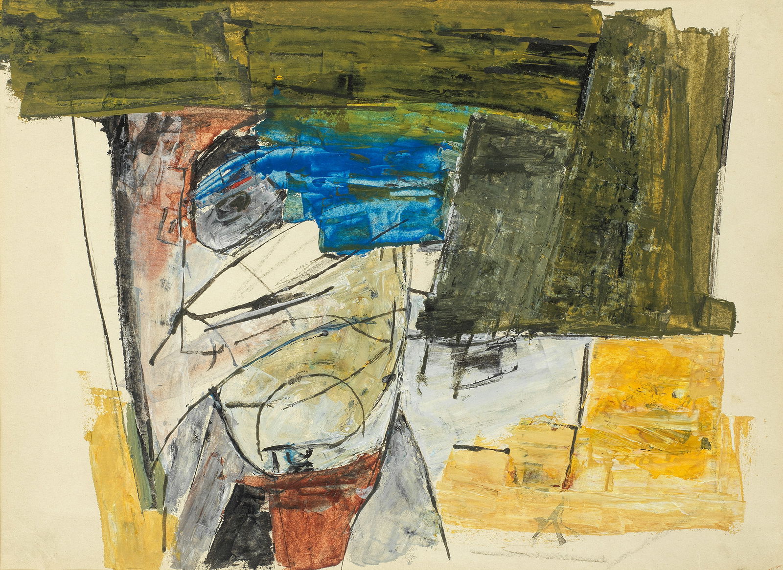 Ram Kumar (1924-2018) Untitled (Abstract): Ram Kumar (1924-2018) Untitled (Abstract) mixed media on paper, framed 25.8 x 35.2cm (10 3/16 x 13 7/8in). Footnotes: Provenance Property from a private collection, London.