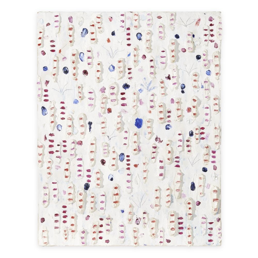 NICOLA DE MARIA (N. 1954) LTADUAB - Giardino Azzurrino Foglianise 1987: NICOLA DE MARIA (N. 1954) LTADUAB - Giardino Azzurrino Foglianise 1987 signé et titré au revers huile sur toile signed and titled on the reverse oil on canvas 50 x 40 cm. 19 11