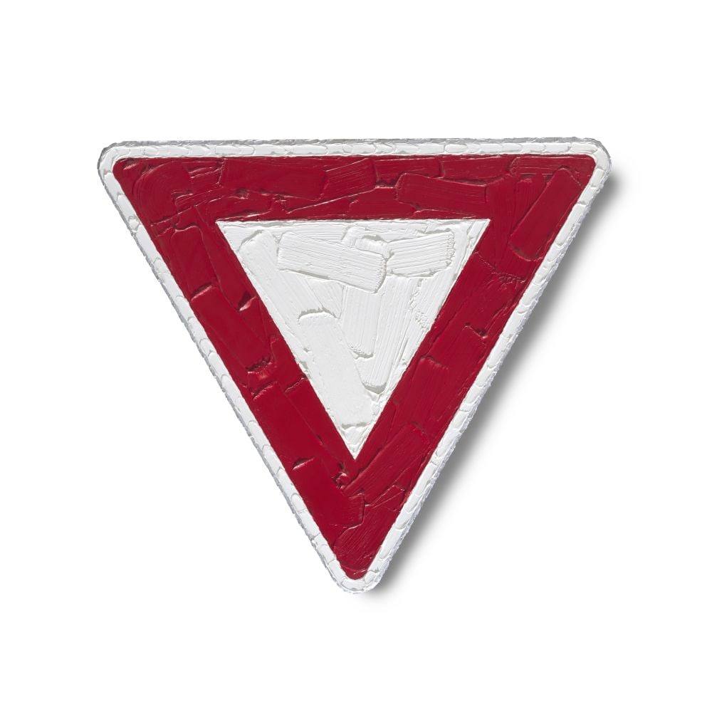 BERTRAND LAVIER (N. 1949) Composition n°7 1987: BERTRAND LAVIER (N. 1949) Composition n°7 1987 signé et titré au revers acrylique sur panneau de signalisation métallique signed and titled on the reverse acrylic on traffic metal