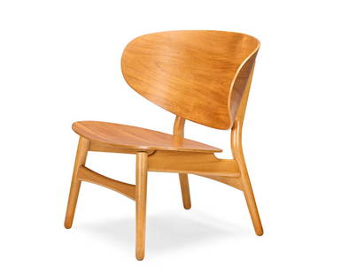 Hans Wegner (Danish, 1914-2007) 'Shell Chair', model no. FH1936, lounge chair, designed 1949: Hans Wegner (Danish, 1914-2007) 'Shell Chair', model no. FH1936, lounge chair, designed 1949 Teak ply and beech. 69 cm high, 72 cm wide, 62 cm deep Underside with manufacturer's paper label and stampe
