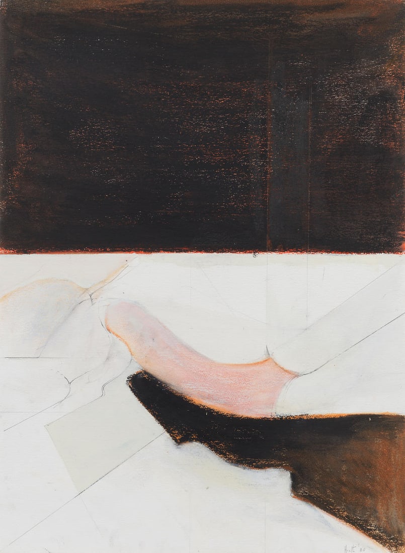 Adrian Heath (British, 1920-1992) Snow White 75.9 x 55.7 cm. (29 7/8 x 21 7/8 in.): Adrian Heath (British, 1920-1992) Snow White signed and dated 'Heath. '80' (lower right); titled 'Snow White' (verso) pastel, gouache and pencil 75.9 x 55.7 cm. (29 7/8 x 21 7/8 in.) Footnotes: Proven