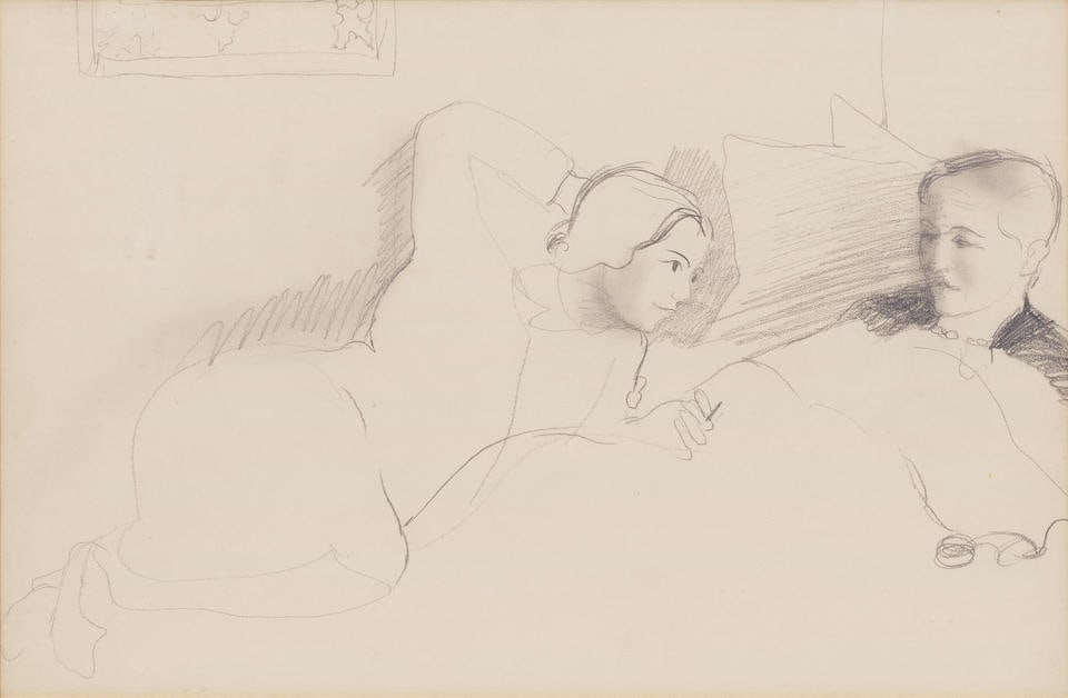 Christopher Wood (British, 1901-1930) Ill in Bed 30.4 x 46 cm. (11 7/8 x 18 1/8 in.) (1 of 4)