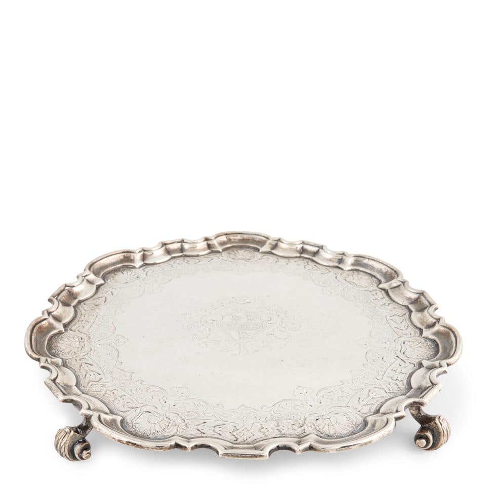 Early George II Sterling Silver Salver, (1 of 2)