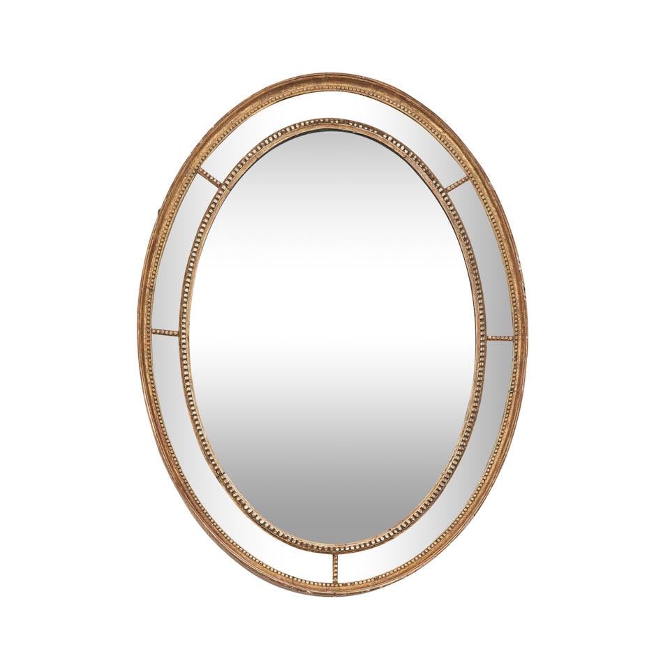 Giltwood Oval Mirror,  England, 19th century, (1 of 1)