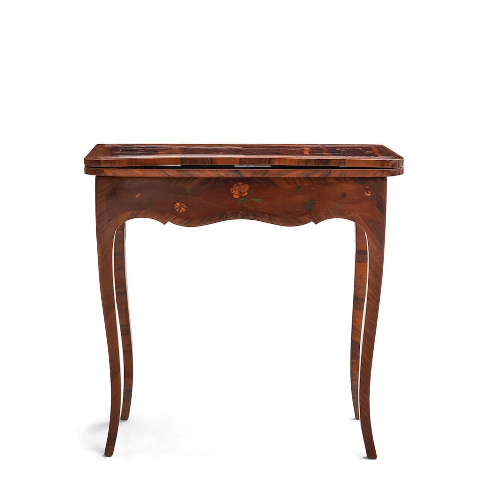 German Marquetry Card Table, early 19th century, (1 of 4)