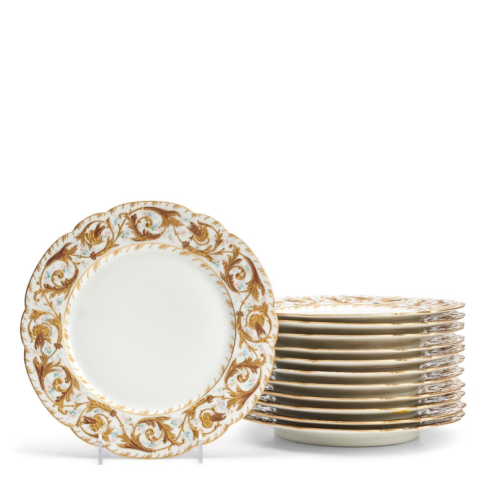 Twelve French Porcelain Plates, early 20th century, (1 of 1)