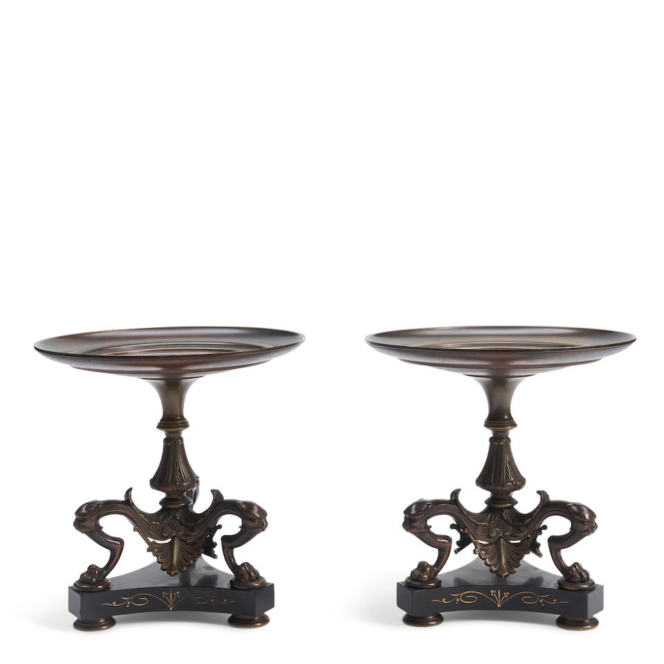 Pair of Gilt Bronze Compotes,   France, 19th century, (1 of 2)