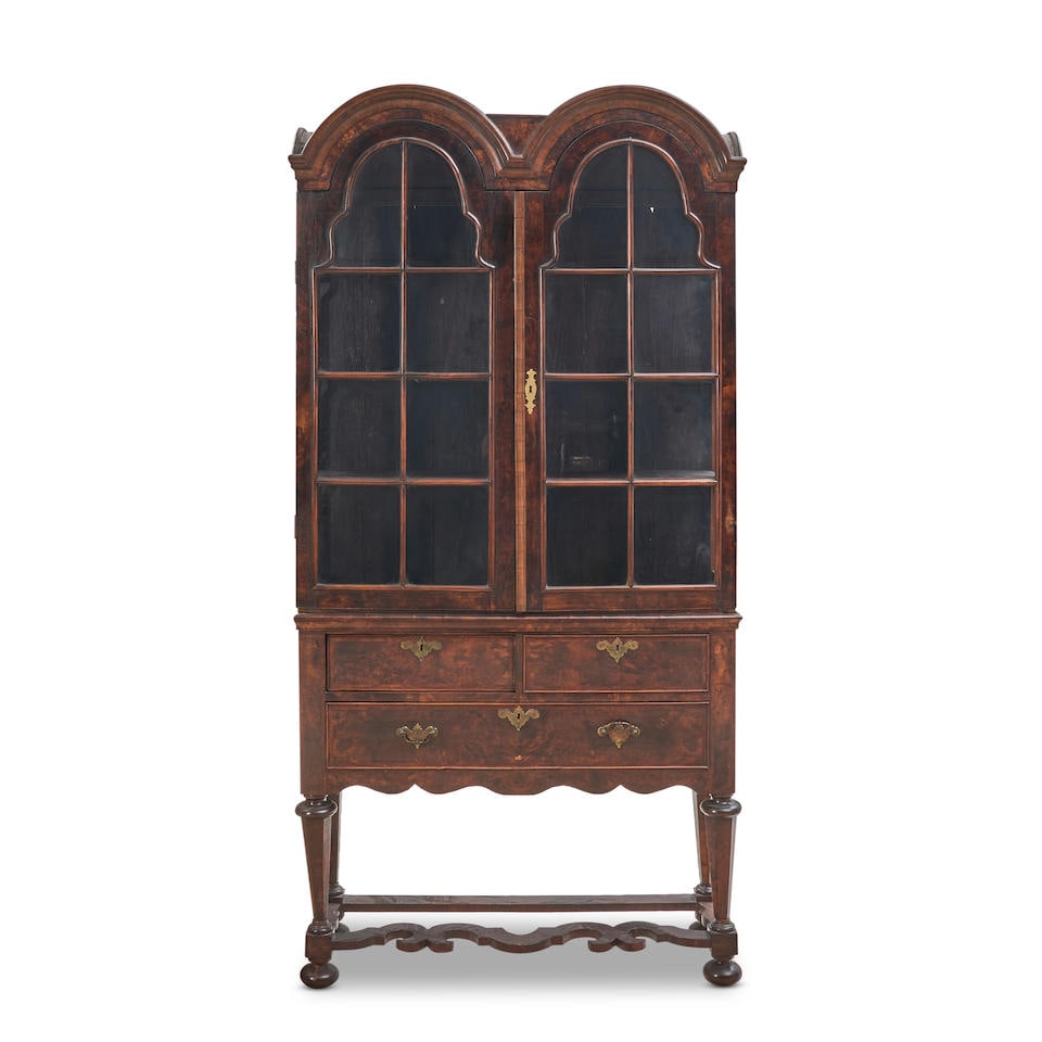 Burl Wood Venner Bookcase and Stand, England, 18th century, (1 of 3)