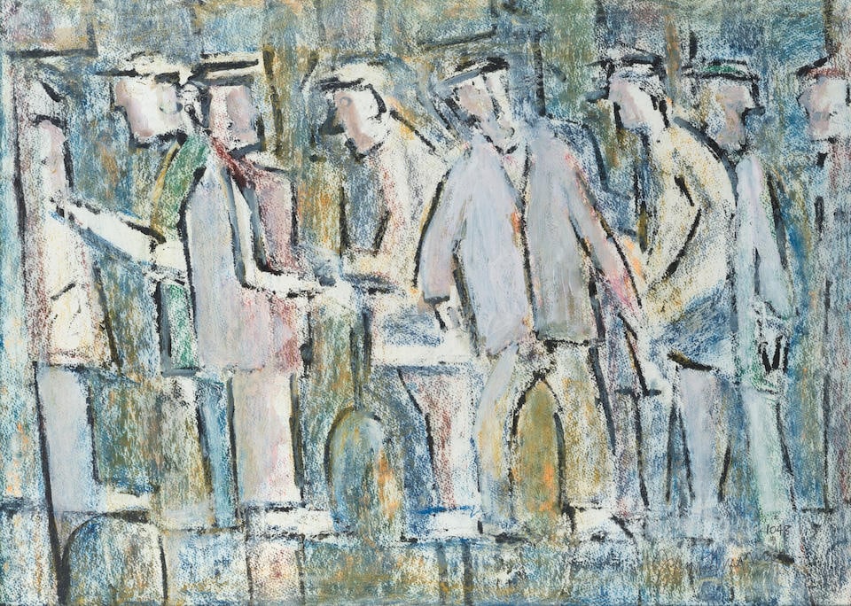 John Thompson (British, 1924-2011) Group Series 1048: John Thompson (British, 1924-2011) Group Series 1048 signed, signed with monogram and inscribed 'Gr 1048/John Thompson' (lower right); further signed, signed with monogram and indistinctly inscribed '