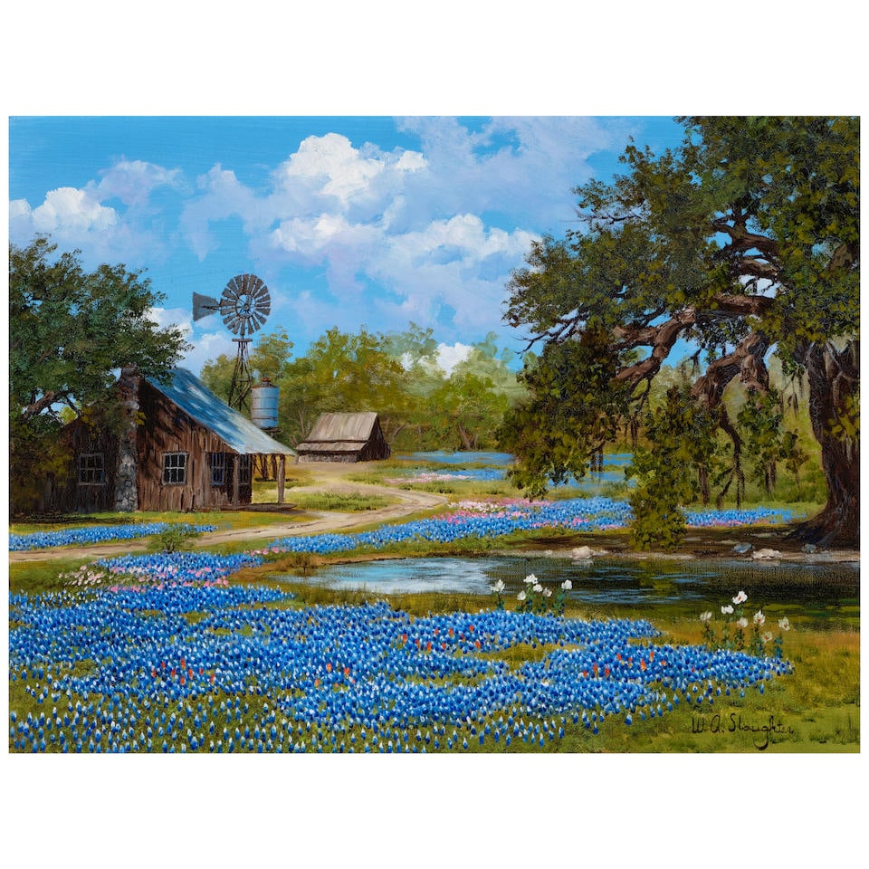 William A. Slaughter (1923-2003) Pond in the Shade 18 x 24 in.: William A. Slaughter (1923-2003) Pond in the Shade signed 'W.A. Slaughter' (lower right) oil on canvas 18 x 24 in. Footnotes: Provenance Private collection, Sacramento. For further information on this