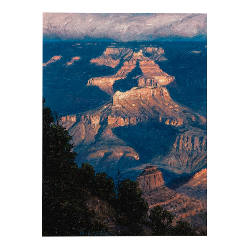 Curt Walters (born 1950) Yaki Point 12 x 9 in. (Painted in 2004.): Curt Walters (born 1950) Yaki Point signed 'Curt Walters' (lower center) and inscribed with title and stamped (on the reverse) oil on canvas affixed to board 12 x 9 in. Painted in 2004. Footnotes: Pro