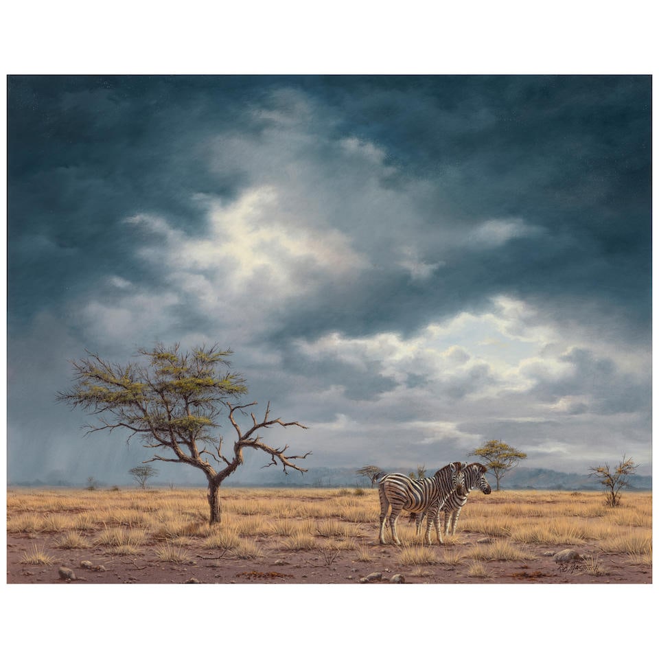 Rob MacIntosh (born 1952) Storm at Serengeti 24 x 30 in. (1 of 3)