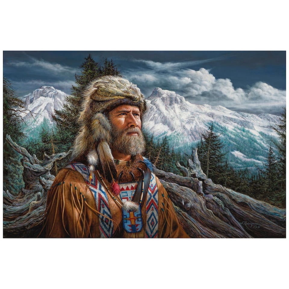 Alfredo Rodriguez (born 1954) Mountain Man 24 x 36 in. (Painted in 1981.) (1 of 3)