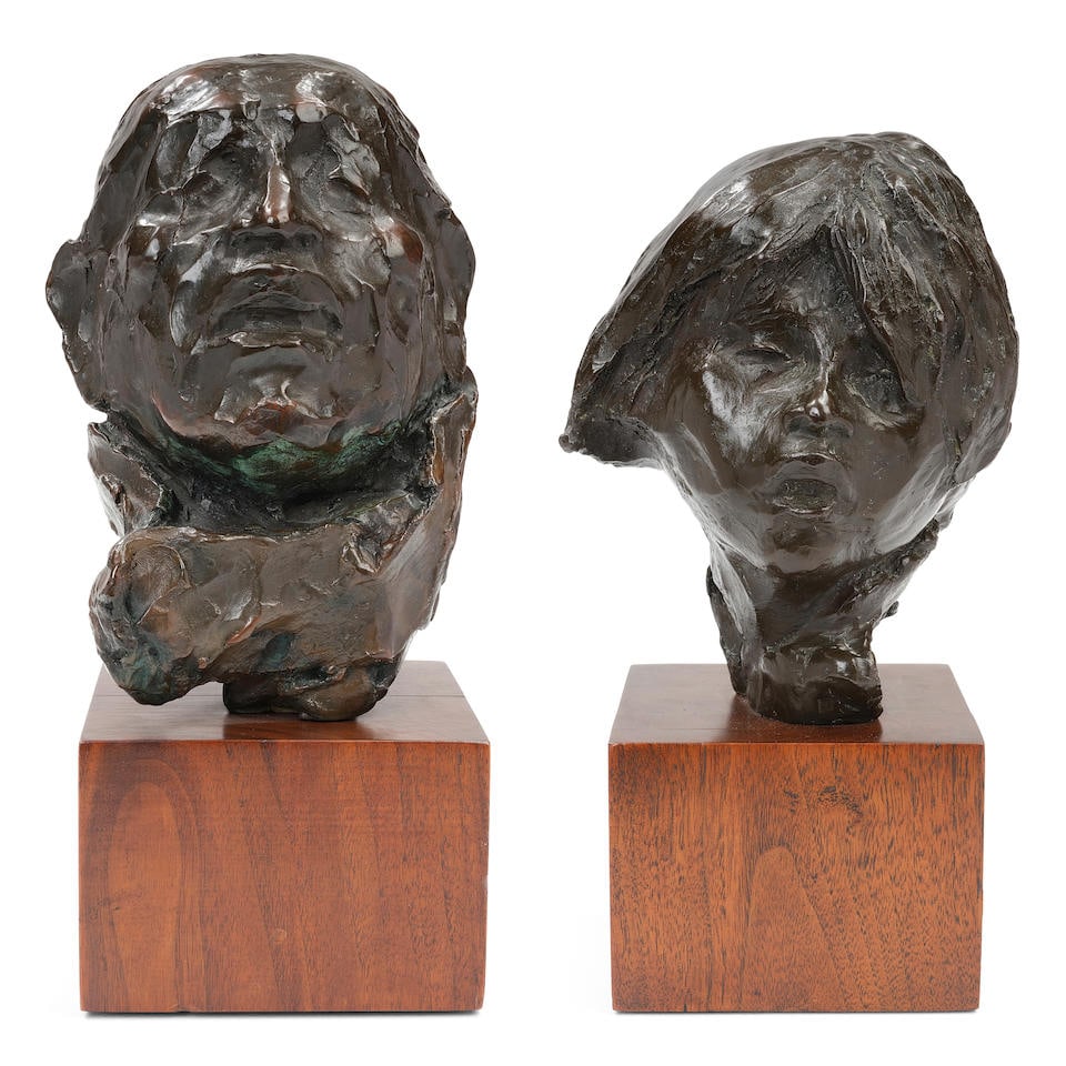 George Carlson (born 1940) Joe Sandoval and U-Wan-Nu (group of two) first 7 1/2 in. high, on a 3... (1 of 10)