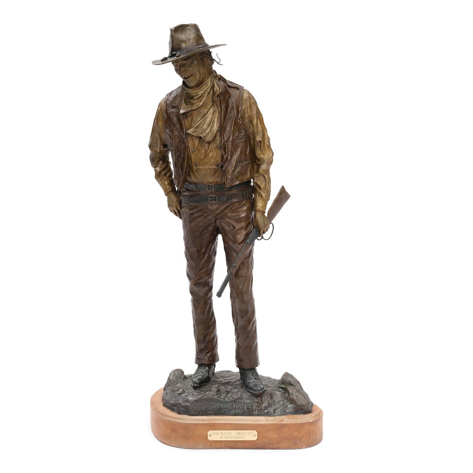 David Manuel (born 1940) John Wayne 'American'  27 3/4 in. high, on a 2 1/4 in. high wood base (1 of 6)